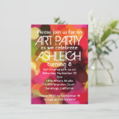 Verjaardagsfeest van Art Paint Kaart (Staand voorkant)