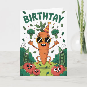 Verjaardagsfeest van Cool Carrot – Grappig Tuinfee Kaart