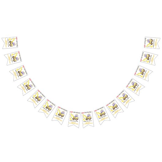 Verjaardagsfeest van de bouwtruckgraafmachine vlaggetjes (Alle)