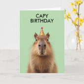 Verjaardagsfeest van de capybara kaart (Gele Bloem)