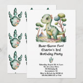 Verjaardagsfeest van de dinosaurus Adventure Boy Kaart (Voorkant / Achterkant)