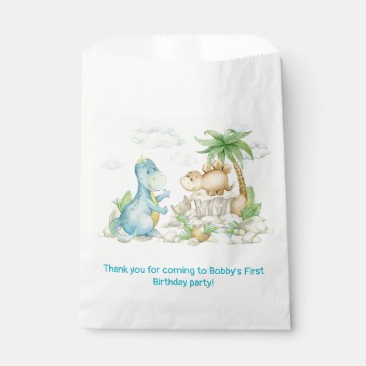 Verjaardagsfeest van de dinosaurus Baby shower Bedankzakje (Voorkant)