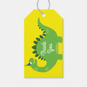 Verjaardagsfeest van de dinosaurus cadeaulabel (Voorkant)