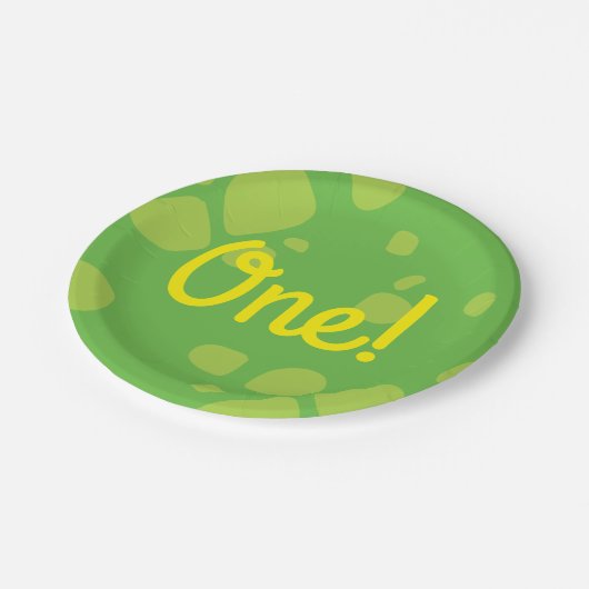 Verjaardagsfeest van de dinosaurus papieren bordje (Gekanteld)