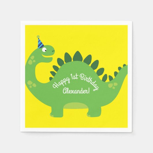 Verjaardagsfeest van de dinosaurus servet (Voorkant)
