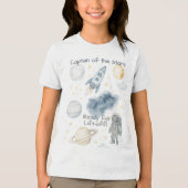 Verjaardagsfeest van de kosmische ruimte | Rocket  Tri-Blend Shirt (Voorkant)