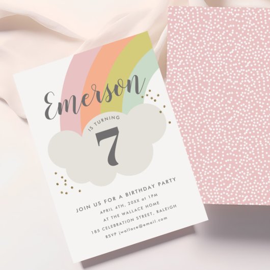 verjaardagsfeest van de regenboogwolk kaart