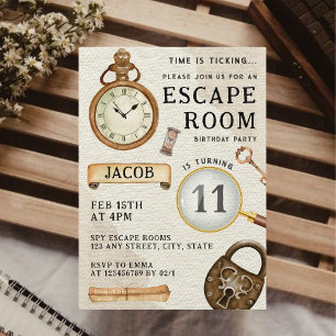 Verjaardagsfeest van Escape Room Kind Kaart
