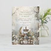 Verjaardagsfeest van het Enchanted Forest Kind Kaart (Staand voorkant)