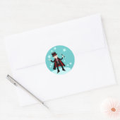 verjaardagsfeest van het kind van Magicië Ronde Sticker (Envelop)