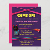 Verjaardagsfeest van het Label van het meisje Kaart (Voorkant / Achterkant)