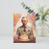 Verjaardagsfeest van Koning Charles III Briefkaart (Staand voorkant)