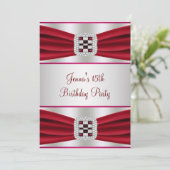 Verjaardagsfeest van Red Diamond Kaart (Staand voorkant)