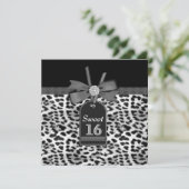 Verjaardagsfeest van Snow Leopard Kaart (Staand voorkant)