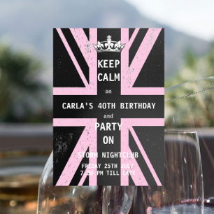 Verjaardagsfeest van Union Jack UK Flag Vrouw Kaart