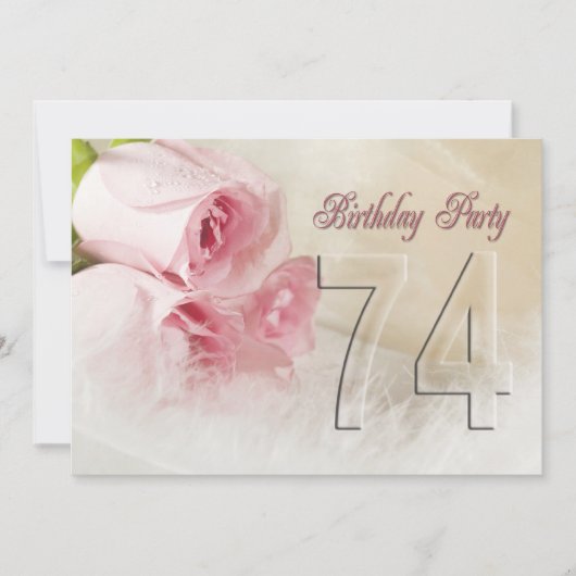 Verjaardagsfeest voor 74 jaar kaart (Voorkant)