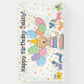 Verjaardagsfeest voor Apricot Labradoodle Hond Spandoek (Verticaal)