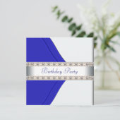 Verjaardagsfeest voor blauwe vrouwen kaart (Staand voorkant)