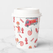 Verjaardagsfeest voor brandweermannen papieren bekers (Achterkant)