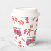Verjaardagsfeest voor brandweermannen papieren bekers (Voorkant)