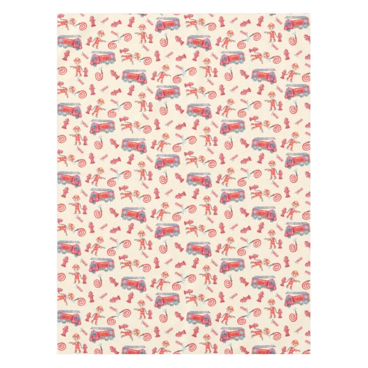 Verjaardagsfeest voor brandweermannen tafelkleed (Voorkant)