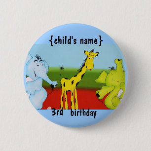 verjaardagsfeest voor cartoons ronde button 5,7 cm