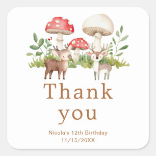 Verjaardagsfeest voor herten in Woodland Vierkante Sticker