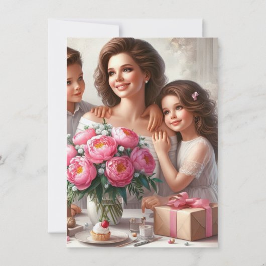 Verjaardagsfeest voor moeder kaart (Achterkant)