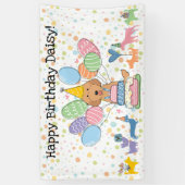 Verjaardagsfeest voor rode Labradoodle-hond Spandoek (Verticaal)