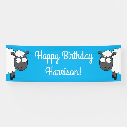 Verjaardagsfeest voor schapen spandoek (Horizontaal)