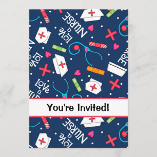 Verjaardagsfeest voor verpleegkundigen Navy Blue W Kaart