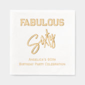 * Verjaardagsfeest Vul je leeftijd in Fabulous 60 Folie Servetten (Voorkant)