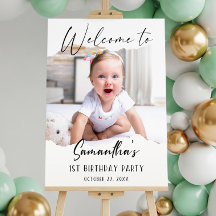 Verjaardagsfeest welkomstbord met foto | Bewerkbaa