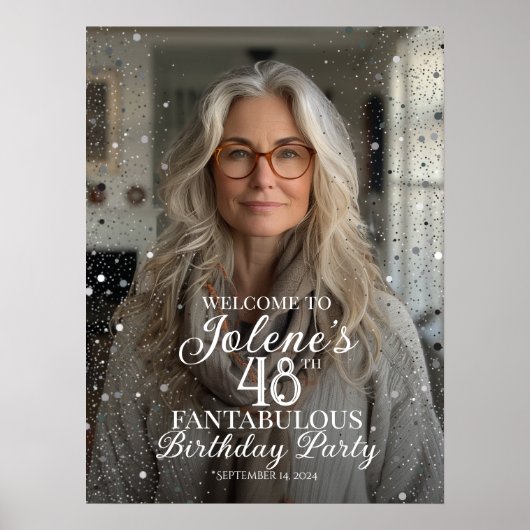 Verjaardagsfeest welkomstbord met foto poster (Voorkant)