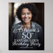 Verjaardagsfeest welkomstbord met foto poster (Voorkant)