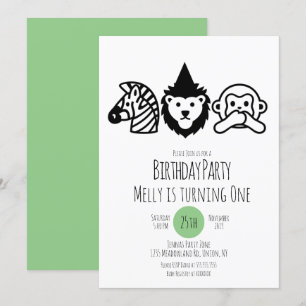 Verjaardagsfeest Wilde Dieren Feest Kaart
