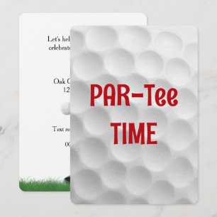 Verjaardagsfeest Witte Golfbal Gestippeld Ontwerp Kaart