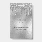 Verjaardagsfeest zilveren glitters glazuur luxe vi badge (Achterkant)