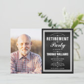 Verjaardagsfeest Zwart En Wit Schoolbord Foto  Kaart (Staand voorkant)