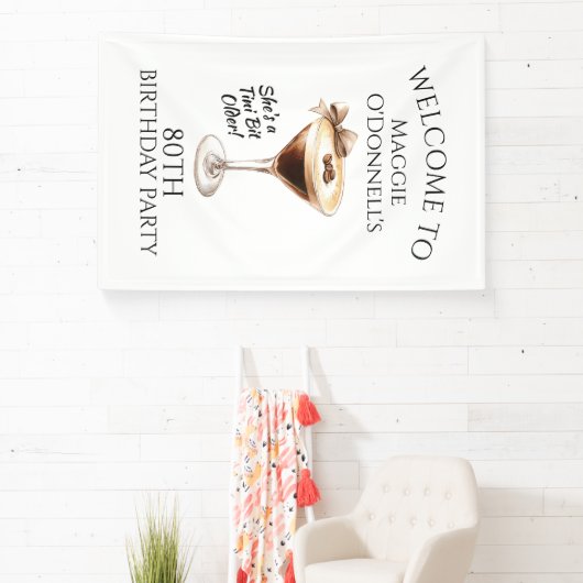 Verjaardagsfeestbanner 80ste Espresso Martini Spandoek (Insitu)