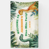 Verjaardagsfeestbanner met leuke dinosaurus voor j spandoek (Verticaal)