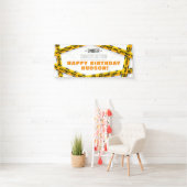 Verjaardagsfeestbanner voor bouw - Gele dumper Spandoek (Insitu)