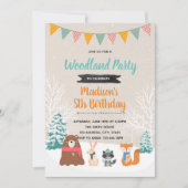 verjaardagsfeestdag winterbos kaart (Voorkant)