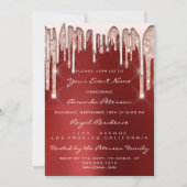 Verjaardagsfeestje 16e Kus Lippen Roos Glitters Ro Kaart (Achterkant)