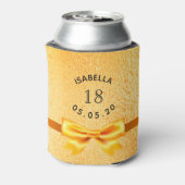 Verjaardagsfeestje 18 jaar goud elegante strik blikjeskoeler (Blikje Achterkant)