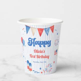 Verjaardagsfeestje - 4 juli papieren bekers