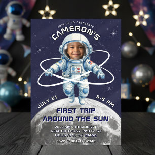 Verjaardagsfeestje astronaut 1e reis rond de zon kaart