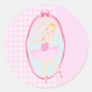 verjaardagsfeestje Ballerina Ronde Sticker