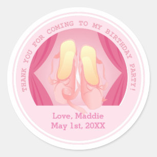 verjaardagsfeestje Ballerina Ronde Sticker