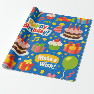 Verjaardagsfeestje  cadeaupapier